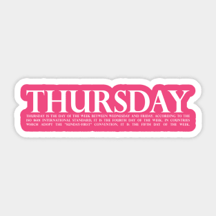 Thursday White Sticker